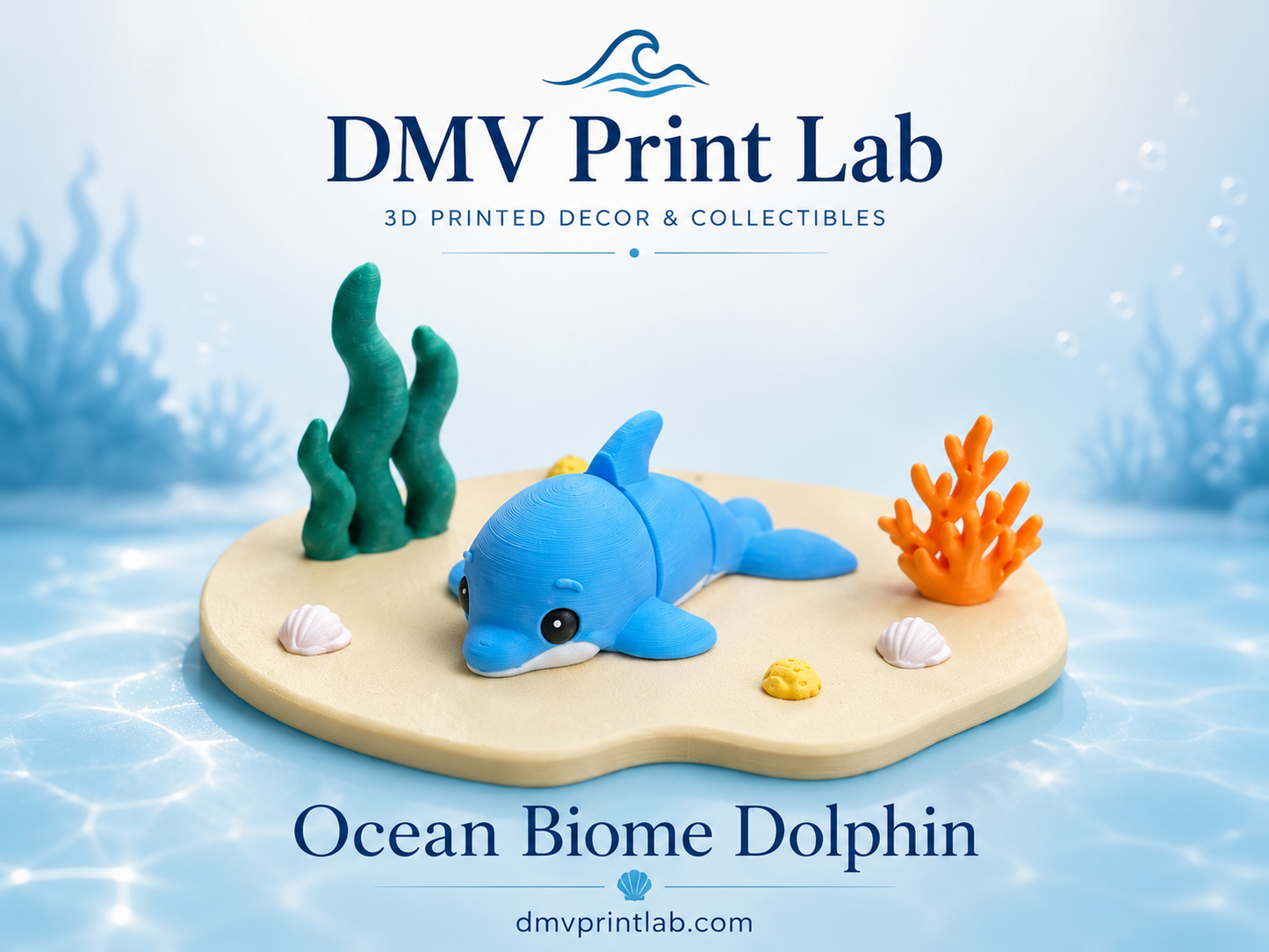 DMV Print Lab Ocean Biome Dolphin mini toy goodie bag toys 3D printed collectible