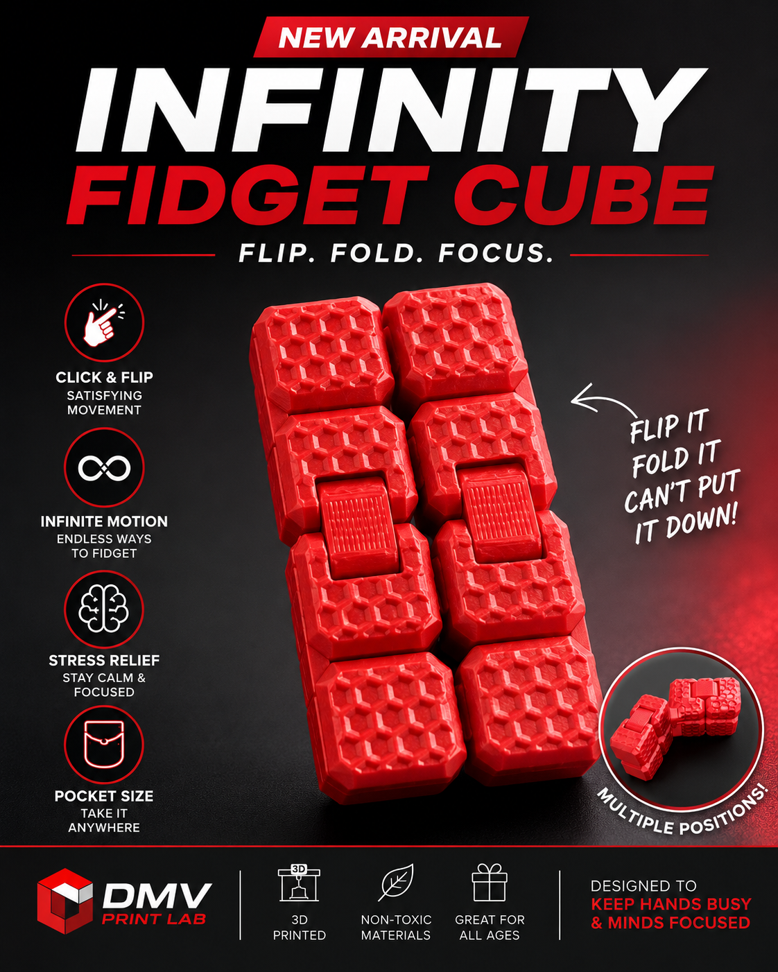 Infinity Fidget Cube - 3D Printed Fidget Toy