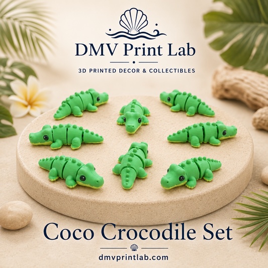 DMV Print Lab Coco Crocodile mini toys 12 pieces goodie bag toys 3D printed collectibles
