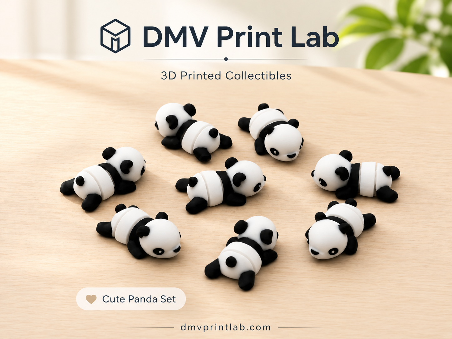 DMV Print Lab Cute Panda mini toys goodie bag toys 3D printed collectibles