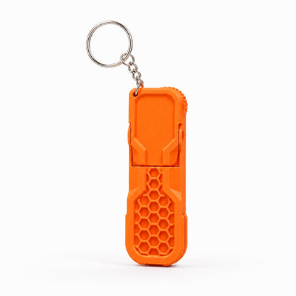 Orange fidget phone stand keychain with keyring by DMV Print Lab