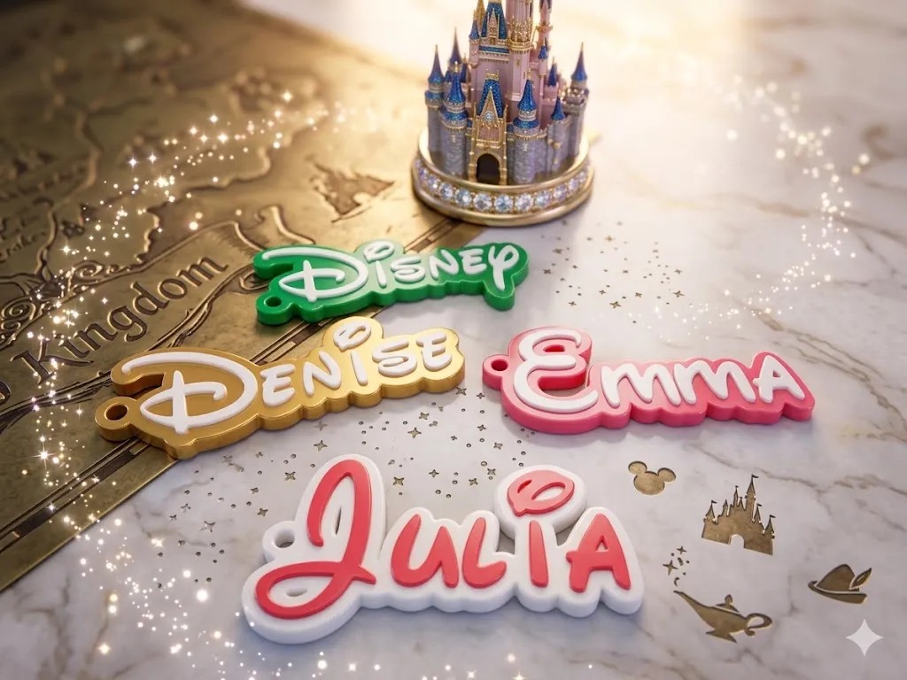 Personalized magical name 3D printed keychain product photo